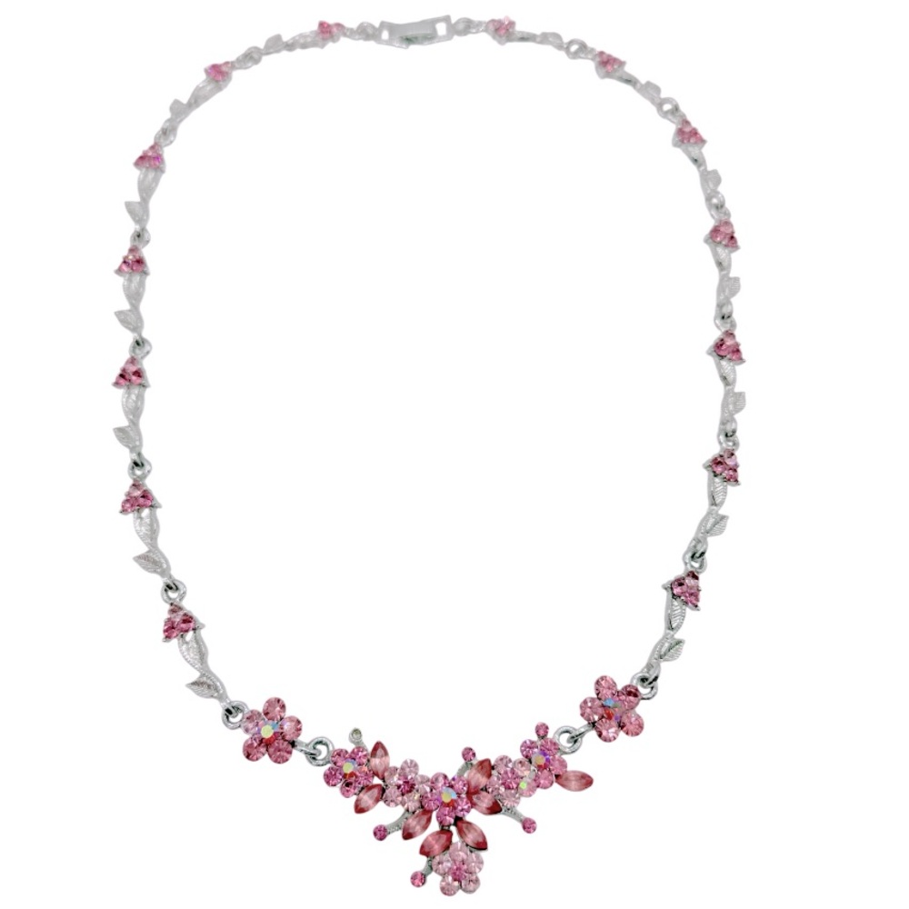Pink Crystal Necklace. NWOT - Picture 2 of 5